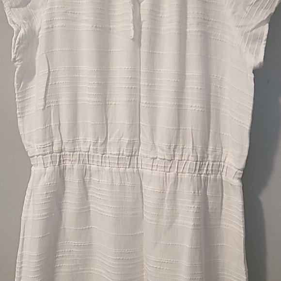 Anthropologie Cloth & Stone White Linen Cotton Blend Ruffle Hem Mini Dress Sz Sm - Picture 5 of 14